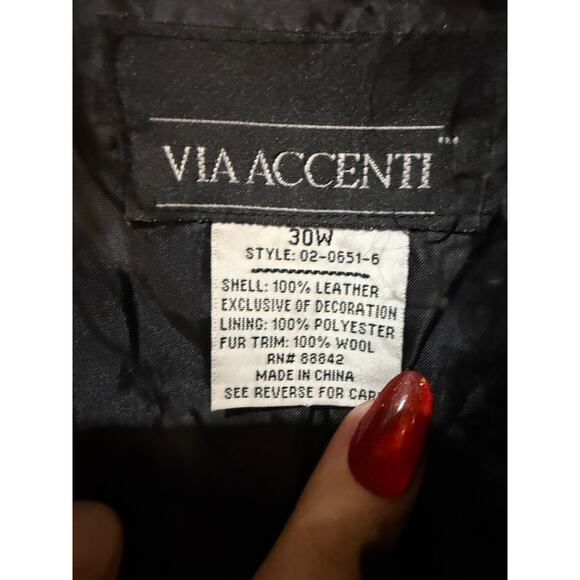 Y2K Leather & Fur Embroidered Penny Lane Coat size 30 - Picture 6 of 12